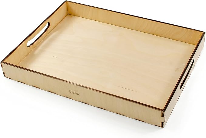 Ulanik Sorting Tray Toddler Montessori Toys for 3 Year Old + Kids Wooden Montessori Tray for Preschool Learning Color Sorting and Counting β No Sections