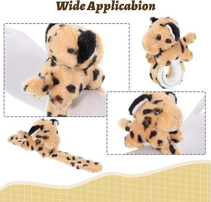 Halloween Decor Plush Animal Wristband Stuffed Animals Slap Bracelet Plush Animal Slap Bracelets Animal Wrist Slap Bracelet for Birthday Party Costume Props Wrist Brace