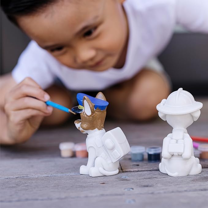 Melissa & Doug PAW Patrol Craft Kit - 3 Decorate Your Own Pup Figurines - Painting Kit, Toy Figures, Arts And Crafts Activity For Kids Ages 6+