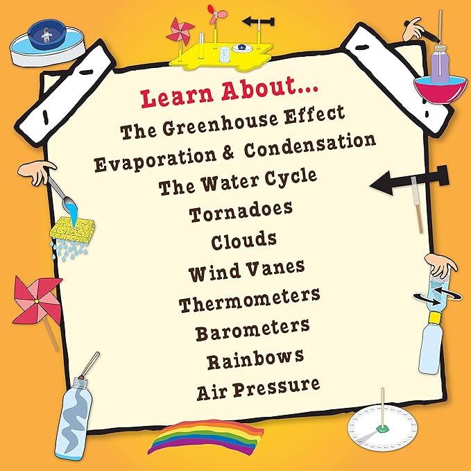 The Magic School Bus: Weather Lab By Horizon Group USA, Homeschool STEM Kit, Includes Hands-On Educational Manual, Weather Chart, Petri Dish, Data Notebook, Weather Station, Thermometer & More , Yellow
