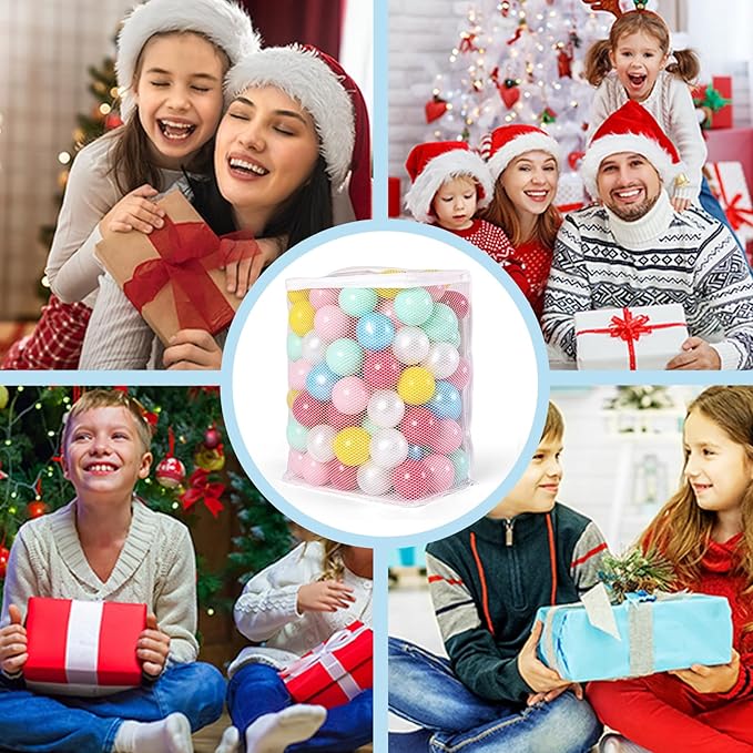 GOGOSO Ball Pit Balls for Toddles, Kids Plastic Balls for BallPit, Pool, Baby Party Accessories, Birthday Decoration 50 100 200 500 1000