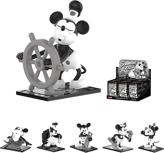 POP MART Disney Steamboat Willie Series Figures, 6PCs Disney Blind Box Figures, Random Design Action Figures Collectible Toys Home Decorations, Holiday Birthday Gifts for Boys and Girls, Whole Set