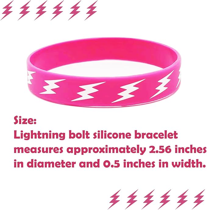 CupaPlay 24PCS Lightning Bolt Rubber Bracelets Lightning Weather One Happy Dude Theme Party Supplies Decorations baby shower Party Silicone Wristbands Party Favors