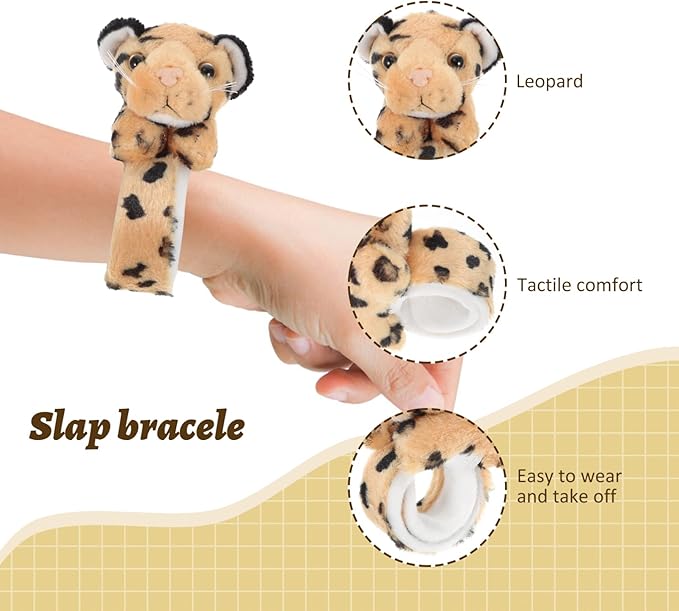Halloween Decor Plush Animal Wristband Stuffed Animals Slap Bracelet Plush Animal Slap Bracelets Animal Wrist Slap Bracelet for Birthday Party Costume Props Wrist Brace