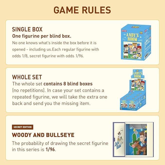 POP MART Andy's Room Series Scene Sets, 8PCs Blind Box Figures, Random Design Action Figures Collectible Toys Home Decorations, Holiday Birthday Gifts, Whole Set