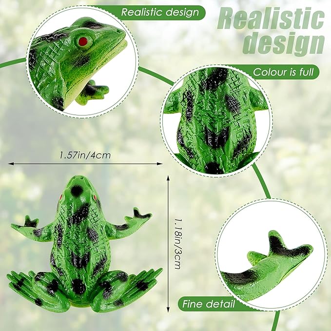 36 Pieces Plastic Frogs Toy Mini Vinyl Realistic Frog Toy Decorations Frogs Fun Rain Forest Character Toys Realistic Frog Figures Lifelike Toy for Crafting Party Supplies Home Decor Game