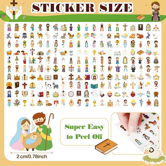 Sasylvia 320 Pcs Bible Verse Christian Slap Bracelets Party Favors for Kids Bulk Include 120 Religious Treat Bag Stuffers Snap Bracelets Kids Bracelets with 200 Bible Stickers for School Supplies