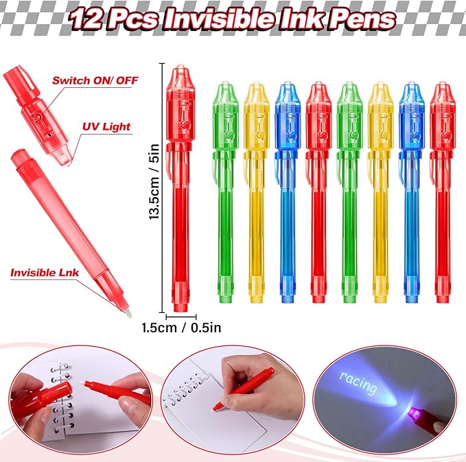 Race Car Party Favors Birthday Supplies Invisible Ink Pen Spiral Notepad Mini Race Car Silicone Bracelet Keychain Goodie Bag Stuffer Kids Boys Two Fast Racing Racecar Party Supplies Decorations